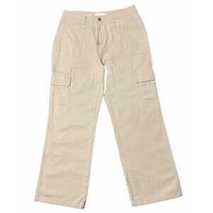 Forever 21 Cargo Pants Women Size 28 Relaxed Fit Straight Leg Jeans Beige NEW